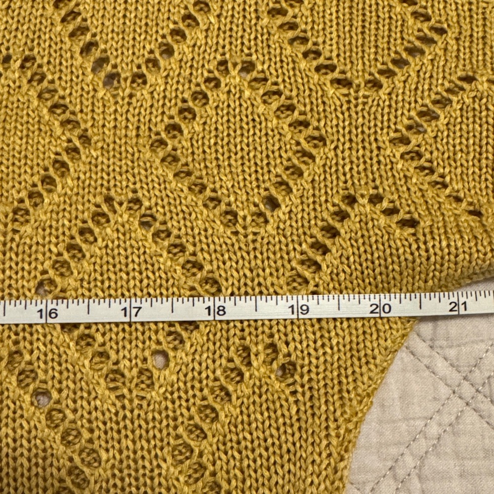 Marled Reunited Clothing Mustard Yellow Crochet Knit Sweater - Picture 4 of 7